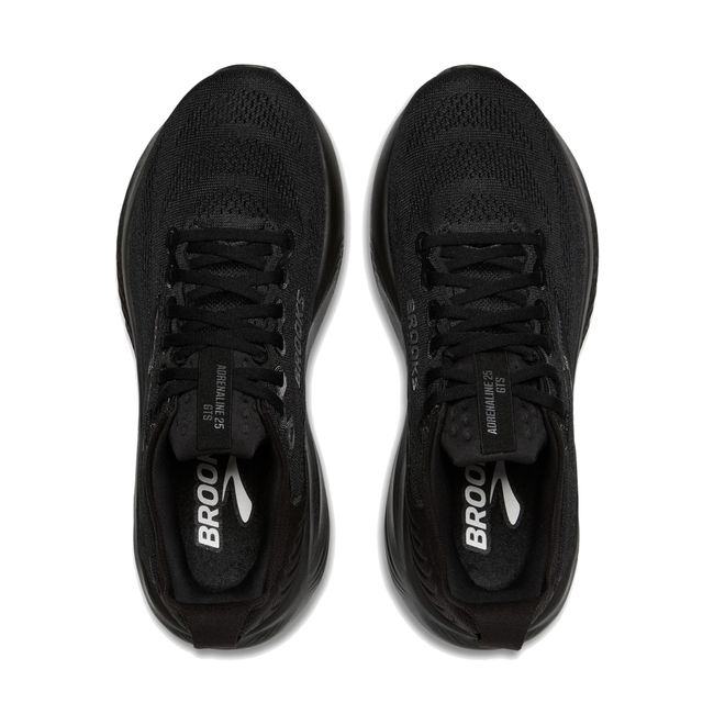 Upper of Brooks Men's Adrenaline GTS 25 Running Shoes in all black