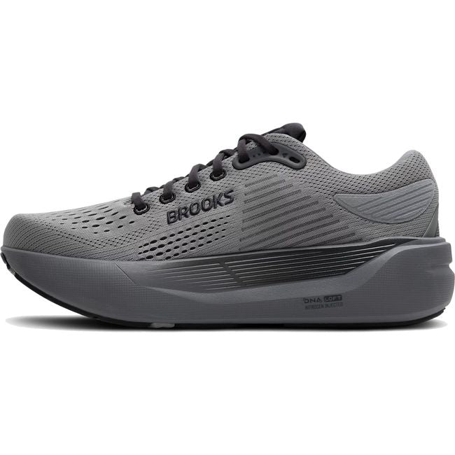 Medial side of Women's Brooks Ghost Max 3 Walking and Running Shoe in Primer Grey Ebony