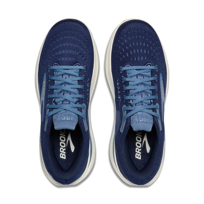 Upper of Brooks Men's Ghost Max 3 Running Shoe in Navy Blue Starfish Moonlight