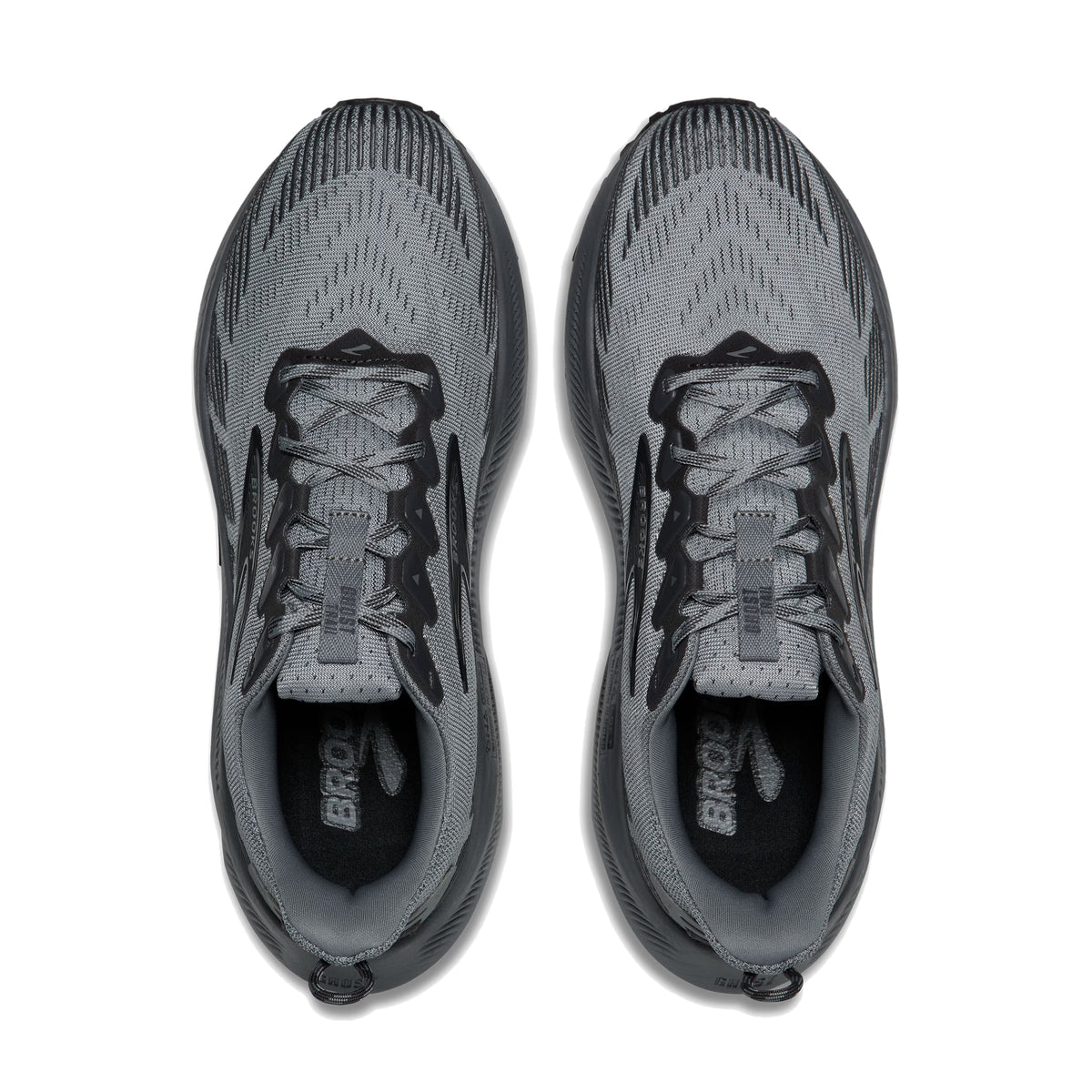 Upper of Brooks Men's Ghost Trail Running Shoes in Gray, Gray, Blackened Pearl