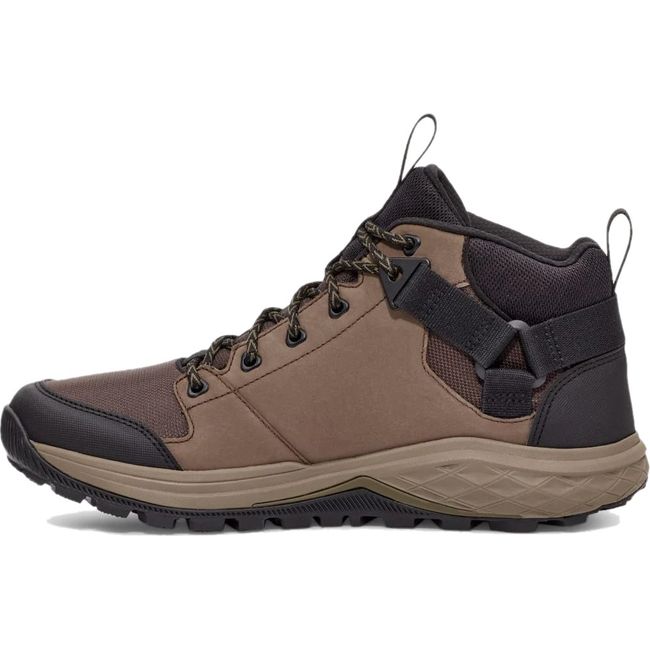 Medial side of Men&#39;s Teva Grandview Mid Gore-Tex Hiking Shoe in Chocolate Chip Brown