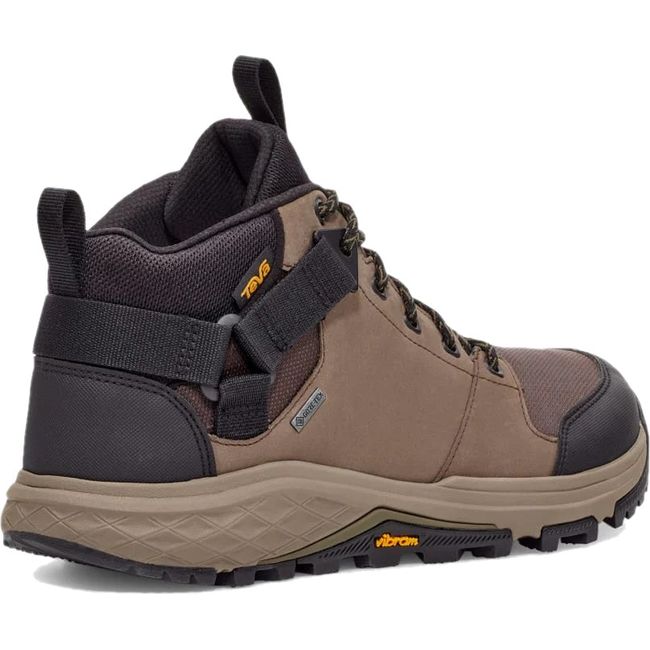 Heel of Men&#39;s Teva Grandview Mid Gore-Tex Hiking Shoe in Chocolate Chip Brown