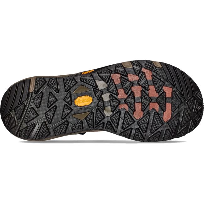 Vibram sole of Men&#39;s Teva Grandview Mid Gore-Tex Hiking Shoe in Chocolate Chip Brown