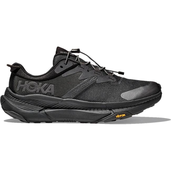 Lateral side of Men's Hoka Transport Lifestyle Shoe in all black