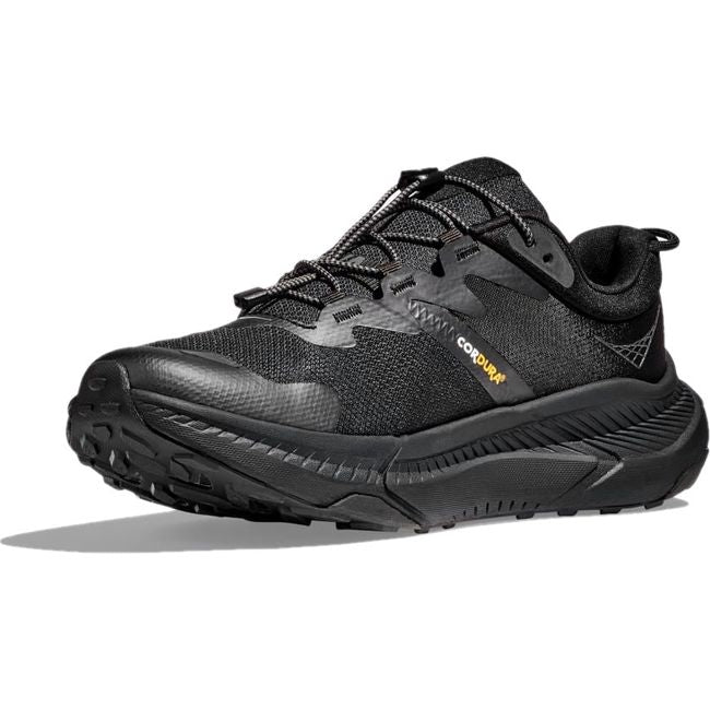 Medial side of Men's Hoka Transport Lifestyle Shoe in all black