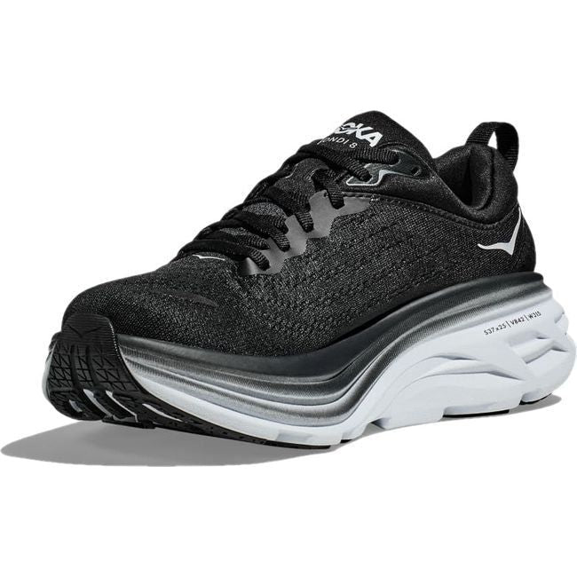 Hoka Men's Bondi 8 Running Shoe Black/White 1123202-BWHT