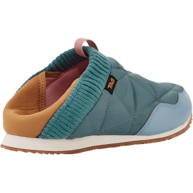 Collapsed heel of Unisex Teva ReEmber Slip On Shoe in Light Multi blue and gold heel