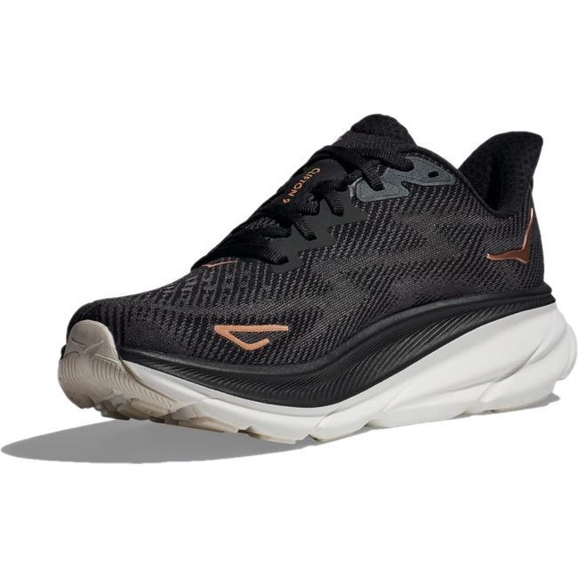 Hoka Women's Clifton 9 Running Shoe Black/Rose Gold 1127896-BRGL
