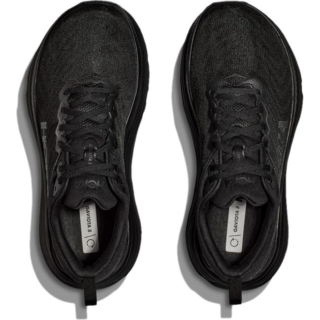 Top down view of Hoka Men's Gaviota 5 Running Shoes in all black