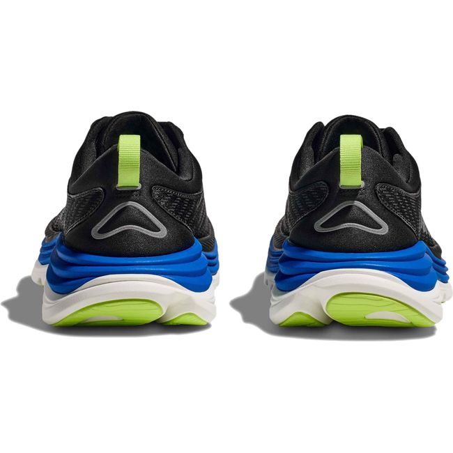 Heels of Men's Hoka Gaviota 5 Running Shoes in Black and Electric Cobalt Blue