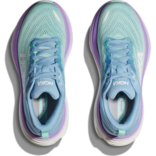 Hoka Women&#39;s Bondi 8 Running Shoe AIRY BLUE/SUNLIT OCEAN 1127952/1127954-ABSO