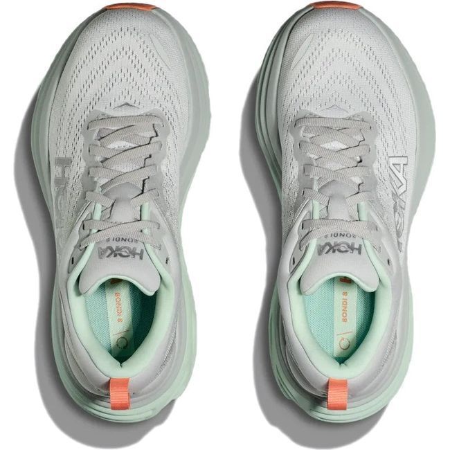 Hoka Women&#39;s Bondi 8 Running Shoe Stardust/Aqua Breeze 1127952-SQB