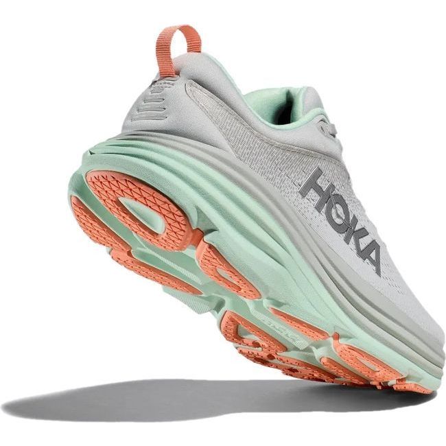 Hoka Women&#39;s Bondi 8 Running Shoe Stardust/Aqua Breeze 1127952-SQB