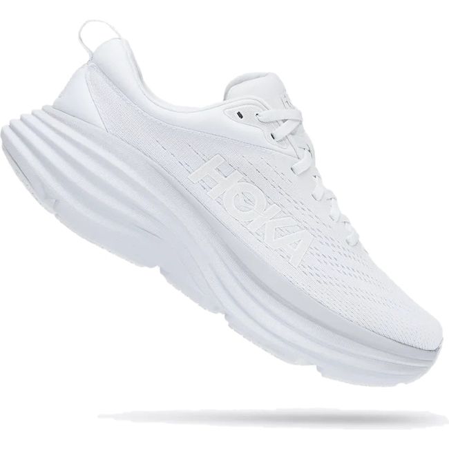 Hoka Women&#39;s Bondi 8 Running Shoe White/White 1127952/1127954-WWH