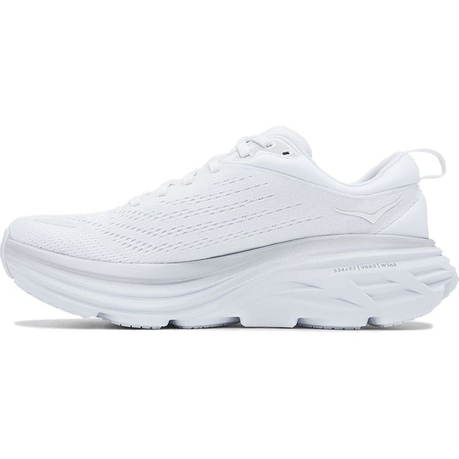 Hoka Women&#39;s Bondi 8 Running Shoe White/White 1127952/1127954-WWH