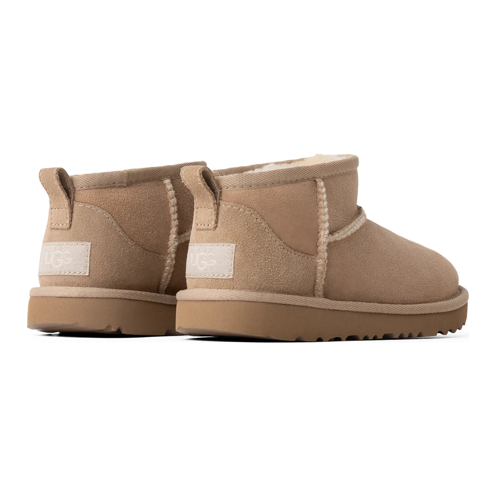 UGG Kids' Classic Ultra Mini Boot (Little Kid/Youth) in Sand, pair view