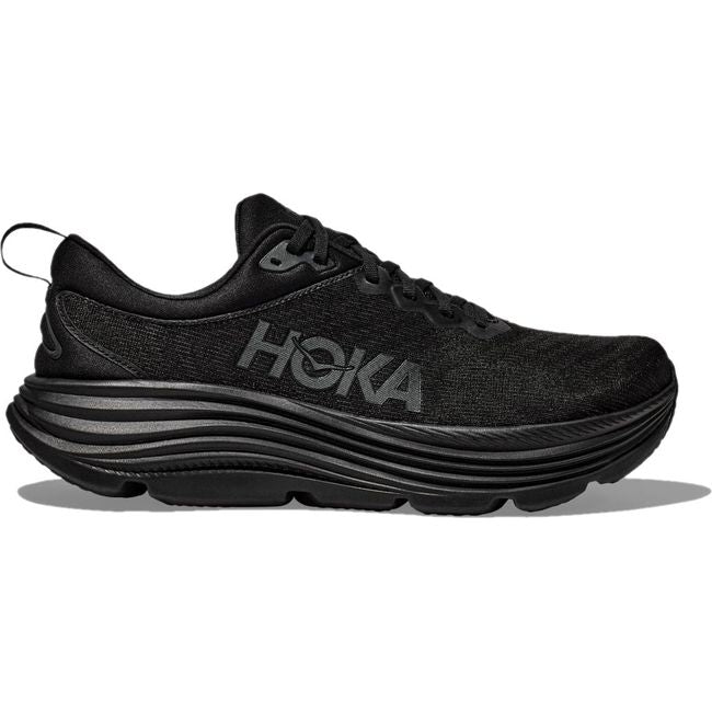 Lateral side of Women's Hoka Gaviota 5 Running Shoe in all black