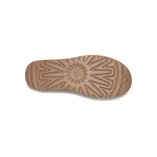 Brown Sole of UGG Women&#39;s Classic Ultra Mini in Sand Beige Suede