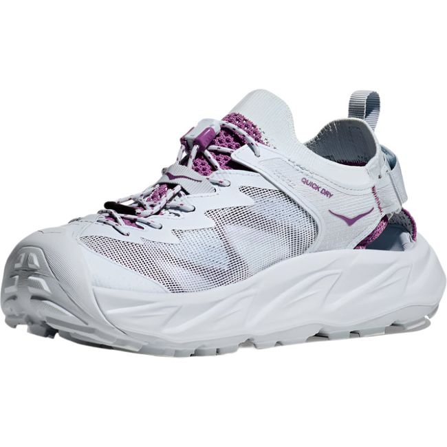 Medial side of Hoka Women's Hopara 2 Hiking Shoe in illusion grey