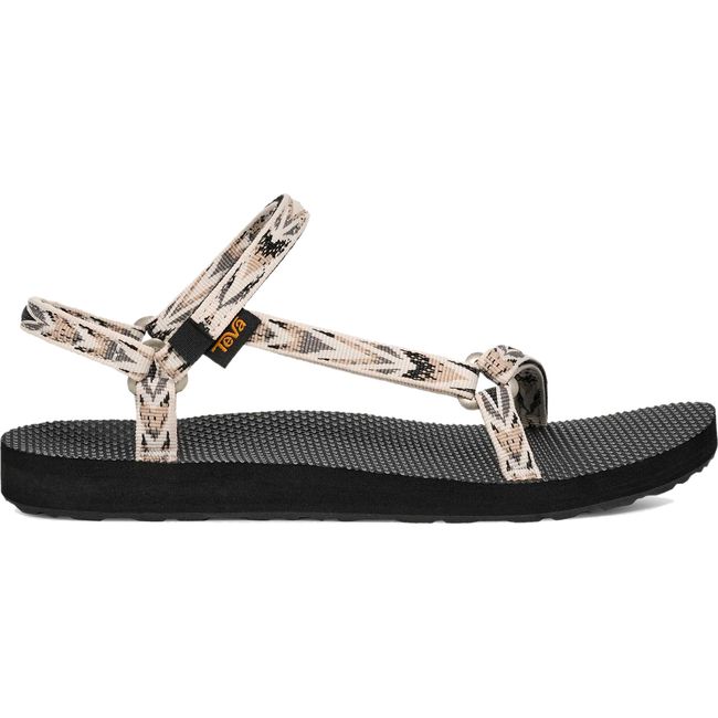 Lateral side of Teva Women's Original Universal Slim Sandal in Archive Wings White and Black