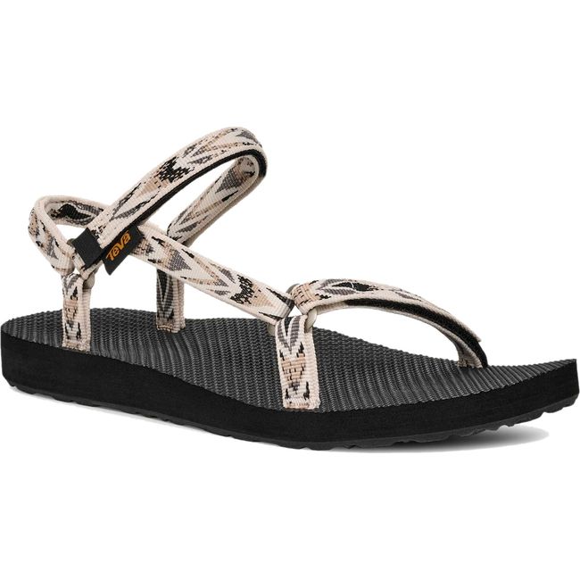 Front of Teva Women's Original Universal Slim Sandal in Archive Wings White and Black