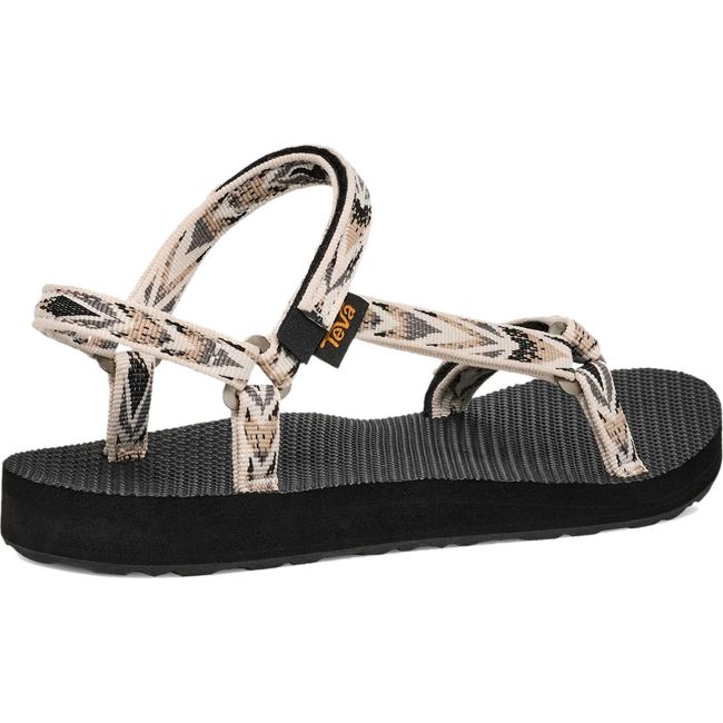 Heel of Teva Women's Original Universal Slim Sandal in Archive Wings White and Black with back strap