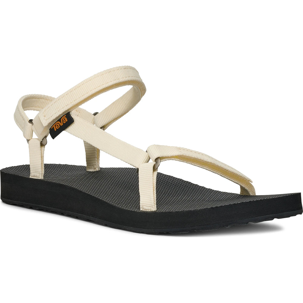 Front angle of Teva Women's Original Universal Slim Sandal in White/Black