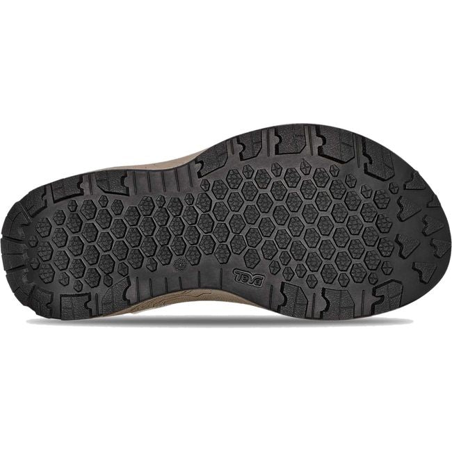 Black sole of Women's Teva Hydratrek Water Sandal in Lunar Rock grey upper