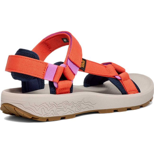 Heel of Women's Teva Hydratrek Water Sandal in Tigerlily neon orange with velcro back strap