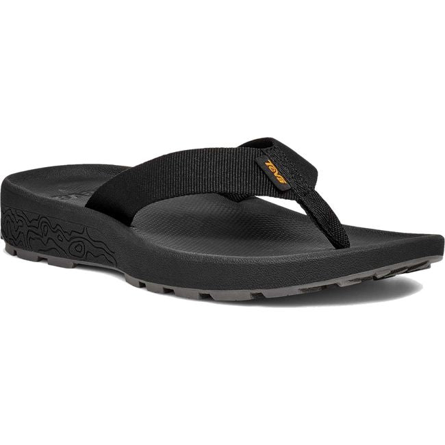 Front of Women's Teva Hydratrek Water Flip Flop in Black with toe post