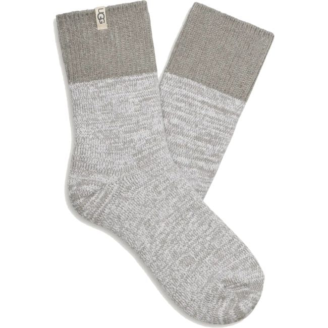 pair of Ugg Women's Rib Knit Slouchy Quarter Sock in Seal Grey