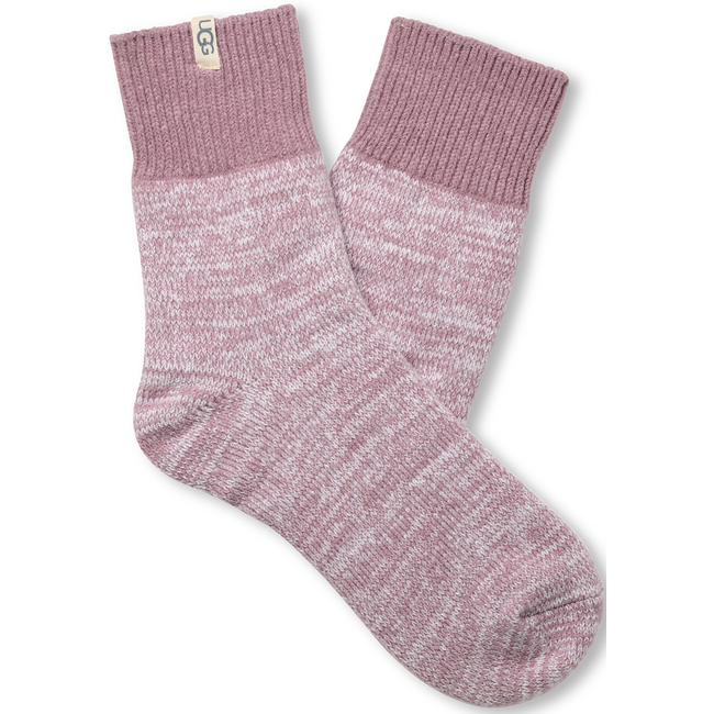 UGG Women's Rib Knit Slouchy Quarter Socks in Pinkish Purple
