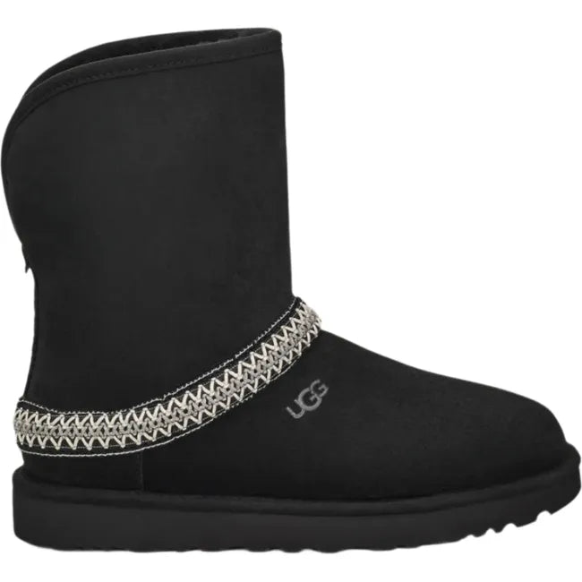 UGG Women's Classic Short Crescent Boot Black 1161770-BLK