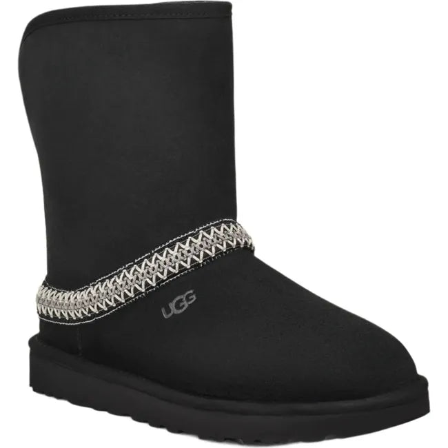 UGG Women's Classic Short Crescent Boot Black 1161770-BLK