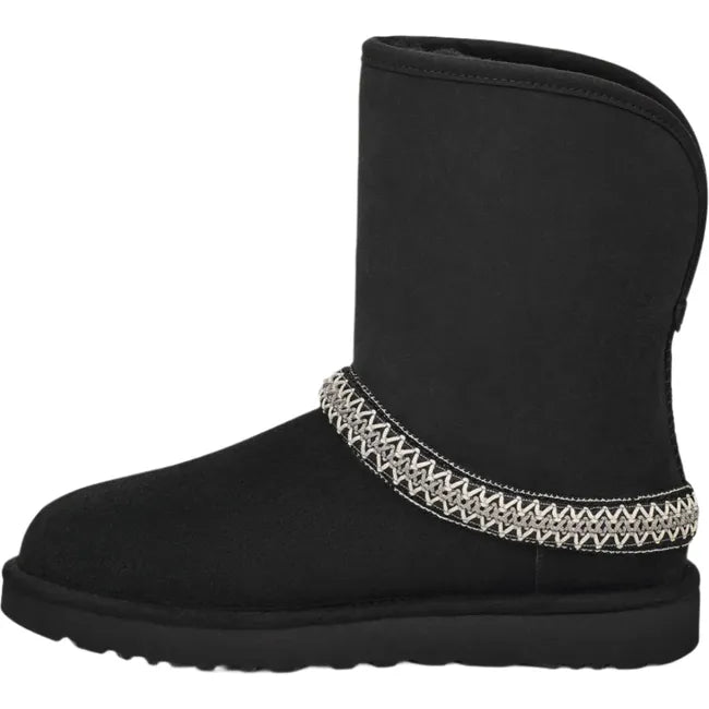 UGG Women's Classic Short Crescent Boot Black 1161770-BLK