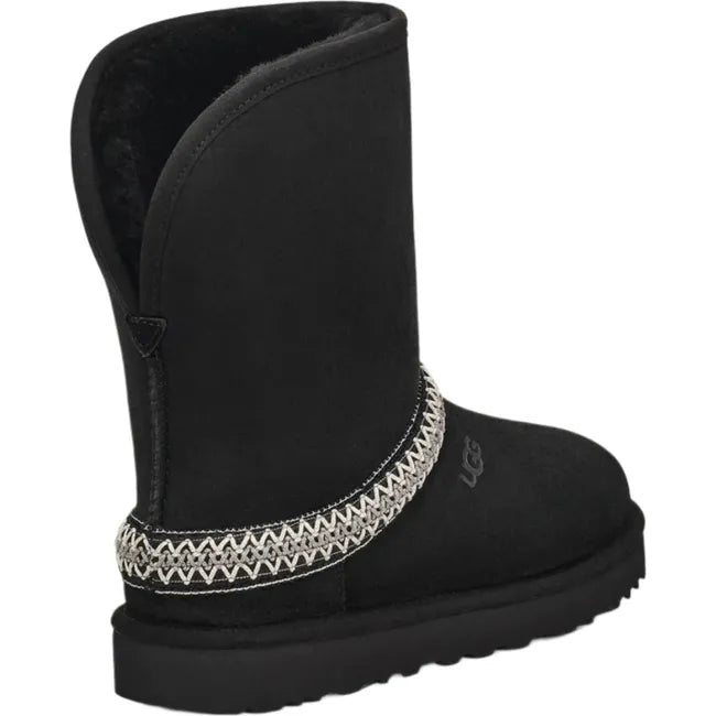 UGG Women's Classic Short Crescent Boot Black 1161770-BLK