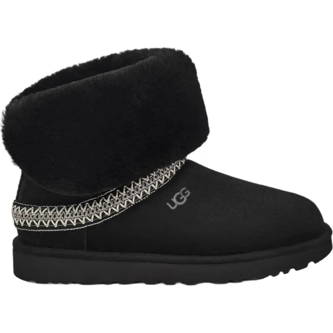 UGG Women's Classic Short Crescent Boot Black 1161770-BLK