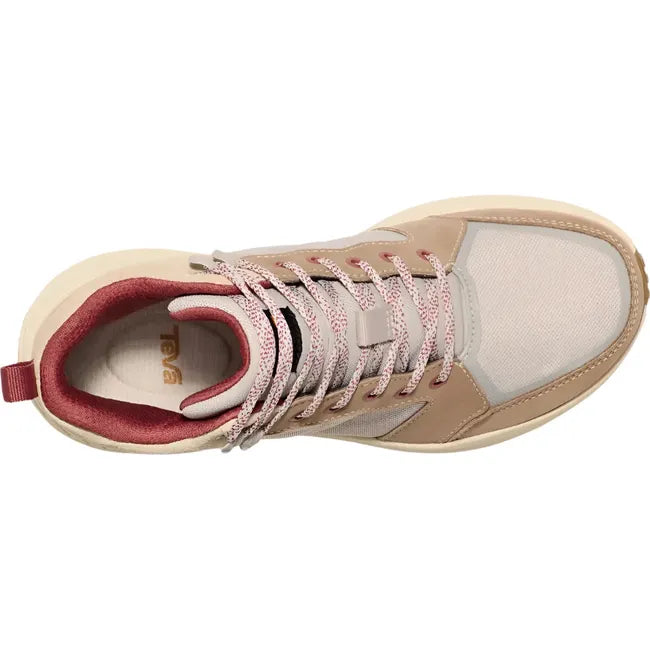 Top down view of Women's Waterproof Teva Ellwood Mid Boot in light neutral colors