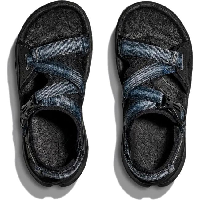 Top down view of Men's Hoka Infini Hike TC Hiking Sandals in all Black