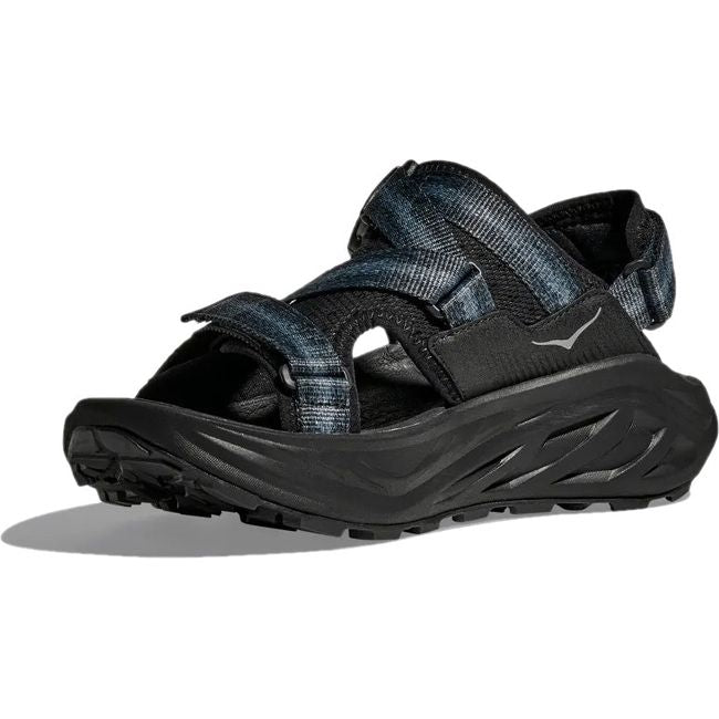 Medial side of Men's Hoka Infini Hike TC Hiking Sandal in all Black
