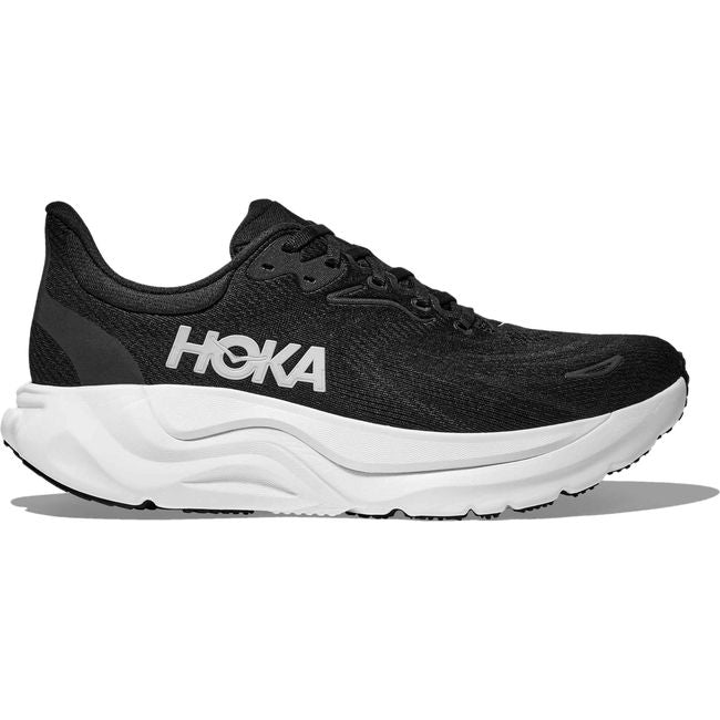 Lateral side of Men's Hoka Arahi 8 Running Shoe in Black and White