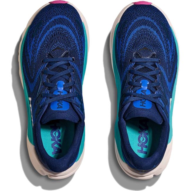 Lace up upper of Men's Hoka Arahi 8 Running Shoes in Midnight Blue Ultramarine