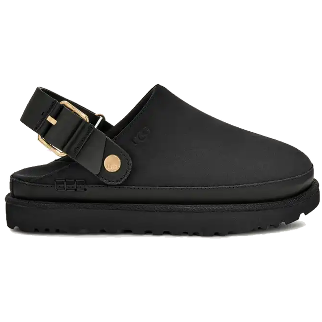 Side of UGG Women's Goldenstar Villa Clog in Black