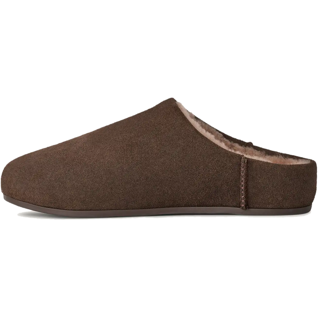 Medial side of UGG Women's Elea Slip On Slipper in Dusted Cocoa Brown Suede