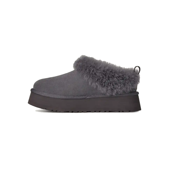 Medial side of Ugg Women's Tazzelle Slipper in Obsidian Black