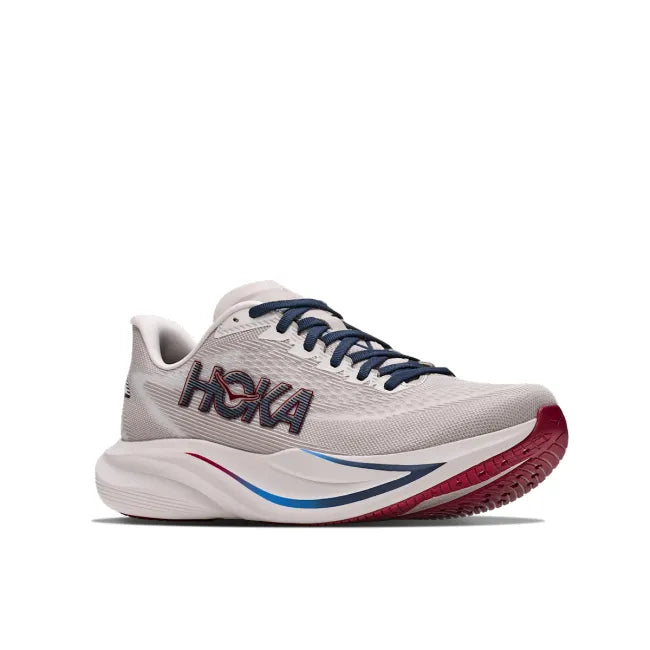 Lateral profile of HOKA Men's Mach 7 in Putty and Grout