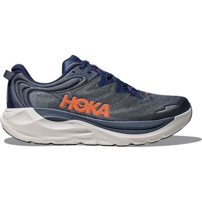 Hoka Mens Gaviota 6 running shoe in Midnight Blue/Faded Navy, lateral profile view