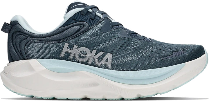 Hoka Womens Gaviota 6 running shoe in Faded Navy, lateral profile hero view