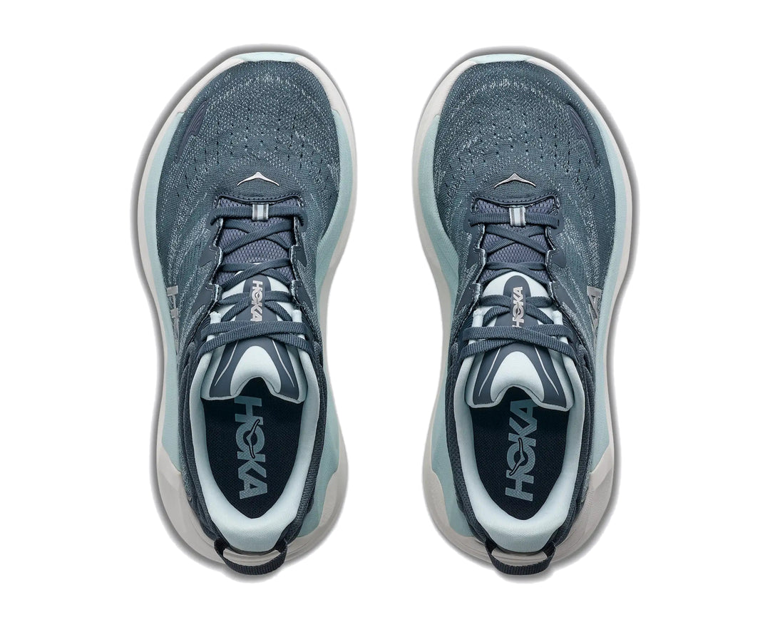 Hoka Womens Gaviota 6 running shoe pair in Faded Navy, top-down view showing laces