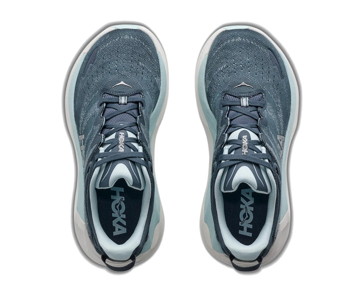 Hoka Womens Gaviota 6 running shoe pair in Faded Navy, top-down view showing laces